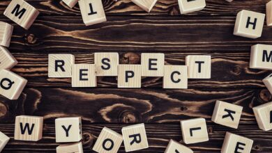 blocks spelling out respect