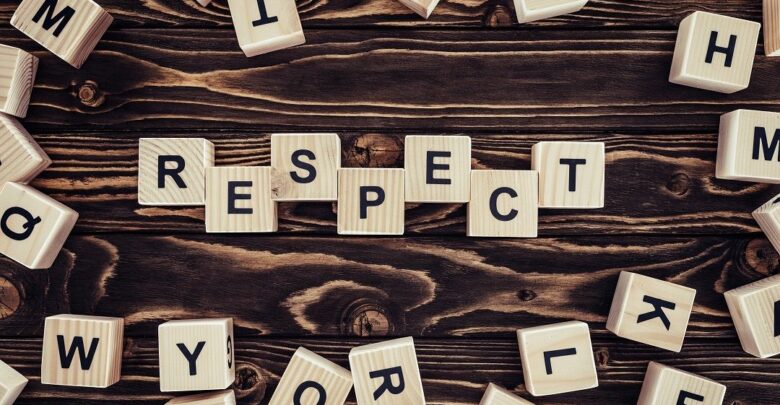 blocks spelling out respect